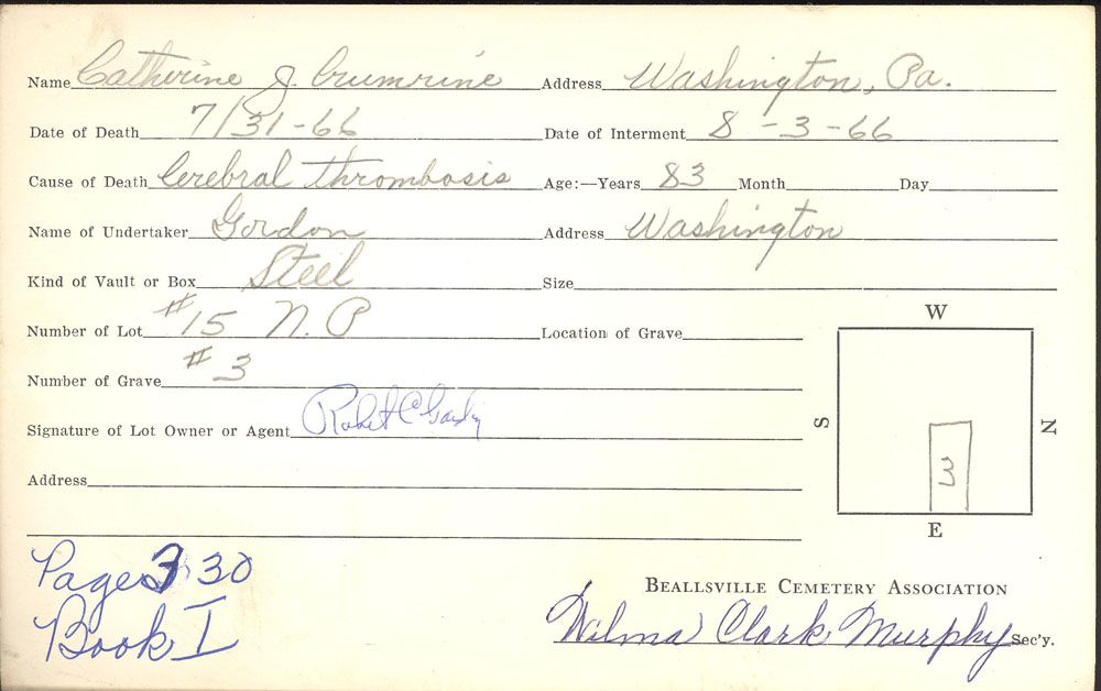 burial card